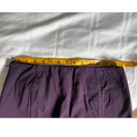 Anthropologie Elevenses Purple Knee-Length Tulip Pencil Skirt Sz 2 Ruffle Stitch - Picture 6 of 10